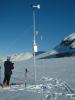 Downloading the AWS at Bow Peyto col, Wapta Icefields